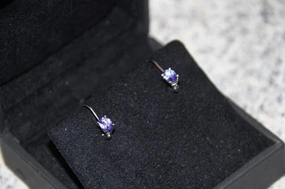 Tansanit AAA Ohrboutons 750er Weißgold im OVP mit Zertifikat - Bild 1 von 4
