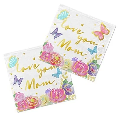 Mother's Day Party Supplies, Disposable Paper Napkins for Happy Mother's Day  - Image 1 of 4
