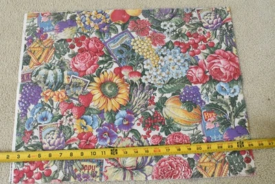 18" Long, Vintage, Bright Colorful Garden-Theme Cotton, Concord, Kessler, V773 - Image 1 of 4