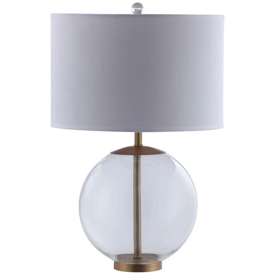 Lámpara de mesa contemporánea de vidrio Coaster con pantalla de tambor transparente Foto 1 de 1