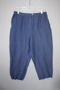Vintage Rexx New York Womens Size 14 Blue Linen Blend Pants Dry Clean Only - Picture 1 of 13