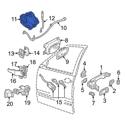 For Volvo V70 1998-2000 Volvo 8628224 Front Right Door Latch Assembly - Image 1 of 2