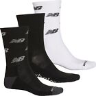 3 Pair New Balance Crew Socks, Men's Shoe Size 6-12.5, M, White, Black L18
