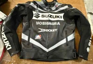 Real Cowhide Leather Motorcycle Biker Suit Motorbike Racing Protective Jacket - Picture 1 of 3