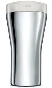 Alessi GIA24 W - Taza de viaje doble pared Caffa 400 ml capacidad tapa blanca - Imagen 1 de 1