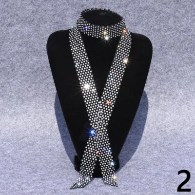 女士水钻领带闪光腰带夜总会酒吧配件 — 第 1/4 张图片