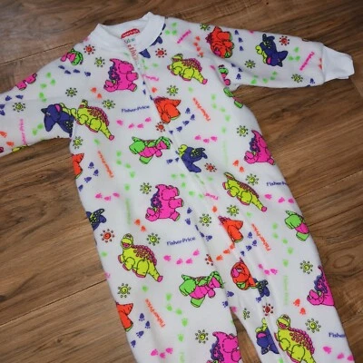 Pijama vintage Fisher Price ropa para niños puffalump dinosaurio con pies - talla 3 Foto 1 de 4