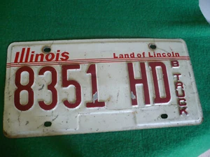 1984 - 2002 ILLINOIS LICENSE  PLATE BASE 8351 HD B TRUCK - Picture 1 of 2