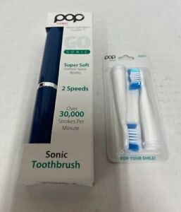 PopSonic Go Sonic Toothbrush with Extra Brush Heads, CHOOSE COLOR- NEW IN BOX