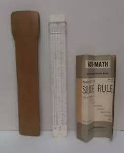 Vintage ACU-MATH 400 Rechenschieber mit Deckelscheide & Anleitung Mannheim Type - Bild 1 von 4