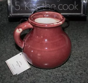 POTTERY BARN MIRA CERAMIC PITCHER - RED - SMALL - Picture 1 of 5
