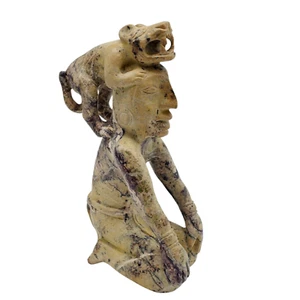 Tezcatlipoca Stil sitzende aztekische Maya handgeschnitzte Marmorfigur Mesoamerika 11 Zoll - Bild 1 von 8