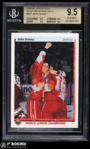 POP 1: John Slaney BGS 9.5: 1990-91 Upper Deck '91-92 Hologram Back Rookie WJC - Picture 1 of 3