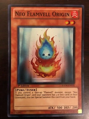 Neo Flamvell Origin HA04-EN031 YuGiOh! SUPER RARE 1st Ed Hidden Arsenal 4 MT NM - Image 1 of 2