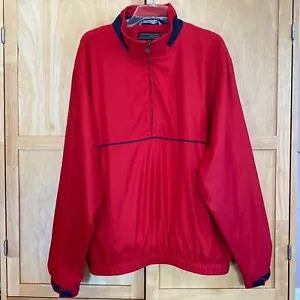 Giacca antipioggia Cutter & Buck CB WeatherTec rossa e blu frangivento quarto cerniera SZXL - Foto 1 di 12