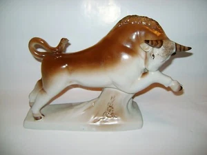 Vintage Ukrainian Porcelain figurine bull buffalo Polonne ZHK Polonne - Picture 1 of 10