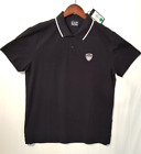 Emporio Armani Mens Polo Size XL (more like L) Color Black Short Sleeve Logo