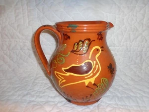 Large Breininger Redware Pottery Pitcher, 1995, Signed, W. Muckey & G. Ziebe  - Picture 1 of 7