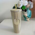 2023 Starbucks bling gold Studded 24oz 710ml Tumbler Straw Cup Limited edition