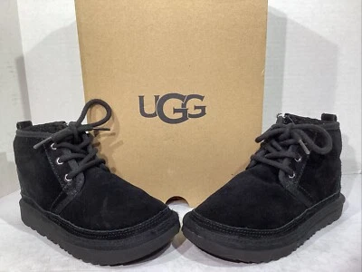 UGG Toddler Size 12 EU 30 Black Suede Neumel II Ankle Boots AJ-501 - Image 1 of 4