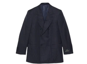 Gucci Horsebit Striped Wool Jacket Blazer Blue 720687 - BNWT - Picture 1 of 5