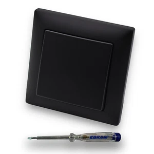 BUSCH JÄGER Kreuzschalter 2000/7 US BBBlack Wippe BBBlack Rahmen Schwarz MATT - Bild 1 von 2