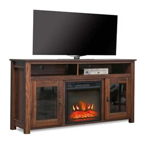 Electric Fireplace TV Stand Entertainment Center Wooden Corner Electric Firep... - Picture 1 of 7