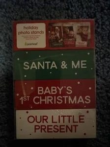 Birnenkopf Fotoständer 3er Set Neugeborene Babys 1. Weihnachten Urlaub Fotoblöcke - Bild 1 von 2