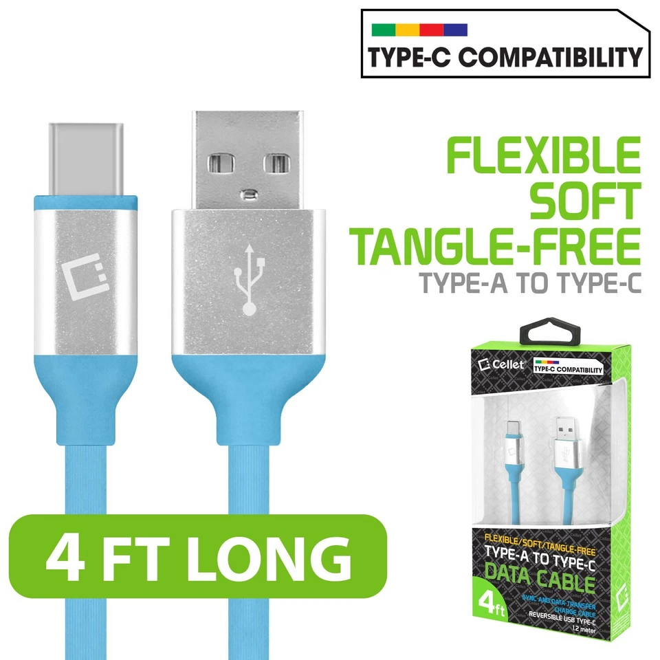Cellet 4 Feet USB-C Data Cable Compatible with iPhone 15 Series - Blue - Image 1 of 4