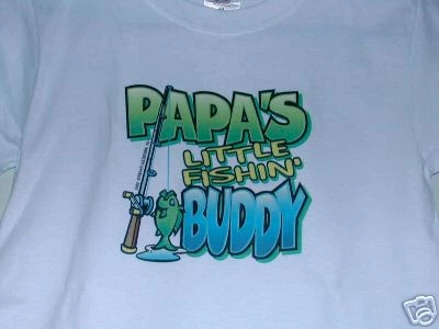Camiseta gris Papa's Little Fishing Buddy nueva sin etiquetas TALLA 6-8 pequeña Best Seller Foto 1 de 1