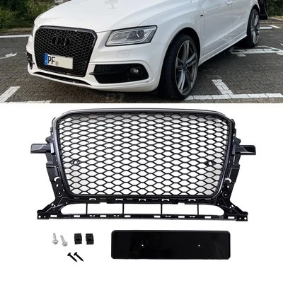 Rejilla de radiador diseño de panal parrilla negra brillante completa para Audi Q5 8R desde 2012-2017 - Imagen 1 de 4
