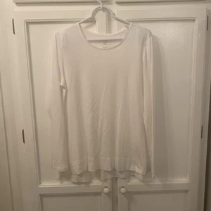 J. Jill Perfect Pima High-Low Long Sleeve Tee Shirt White M - Picture 1 of 5