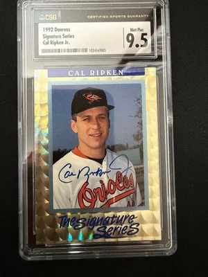 Donruss Elite Signature Series Cal Ripken Jr 1992 automático 1397/5000 CSG 9,5 Ironman Foto 1 de 4