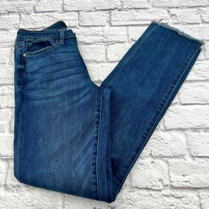 Judy Blue Womens Boyfriend Fit Jeans Size 5/27 Frayed Hem Blue Denim - Picture 1 of 10