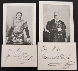 Jean And Edouard De Reszke Opera Singers 1895 Autograph Signed Cards & Pictures - Picture 1 of 9