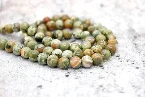 Rhyolite Green Rainforest Jasper Round Beads Gemstone 16" strand (4, 6, 8, 10mm) - Picture 1 of 3