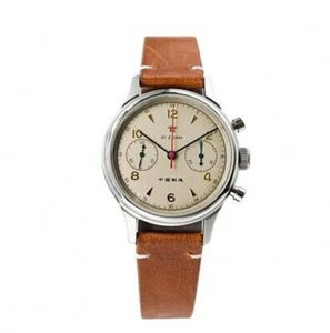Banda Marrón 1963 Movimiento Gaviota Mecánico Cronógrafo Zafiro Reloj Hombre Regalo - Imagen 1 de 2