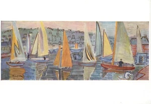 c18220 Raoul Dufy Yachts at Deauville art painting postcard - Picture 1 of 2