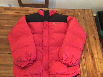 Chaqueta acolchada acolchada acolchada Ralph Lauren Polo Sport vintage de los 90 para hombre XL roja leer Foto 1 de 4