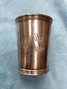 TREES FULL SIZE STERLING BANDED MINT JULEP CUP Engravings and monogrammed - Picture 1 of 6
