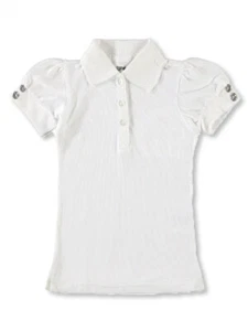 French Toast Big Girls' "Rhinestone" S/S Polo Shirt (Sizes 7 - 16) - Picture 1 of 4
