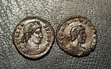 2 x Roman AE3 Gratian & Valens  Siscia & Arles mint