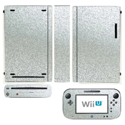 Shining Silver Bling Glitter Skin Sticker Decal Cover for Nintendo Wii U - Image 1 of 4