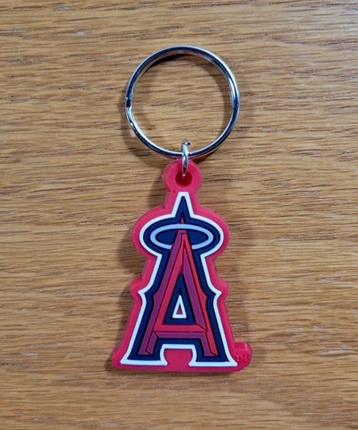 LOS ANGELES ANGELS Official Team Logo MLB Baseball Rubber Key Ring Key Chain Cover