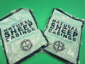 TWO PACKS of Natural Lamb Sheep Casings for breakfast sausage hot dogs for 80# - Picture 1 of 4