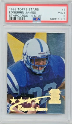 EDGERRIN JAMES  ROOKIE 4 STAR 1999 TOPPS Gold STARS CARD #8 MINT RC COLTS PSA 9 - Image 1 of 2