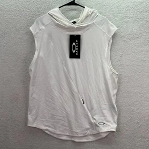 Oakley Women's White High Tide Sleeveless Hooded Activewear Gym Cover Up Size M - Picture 1 of 18