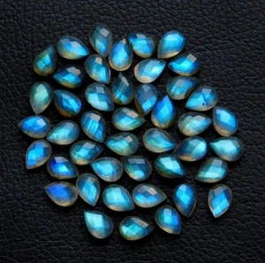 AAA+ Blue Labradorites 9x14mm Pears Briolette Faceted Gemstones | - Picture 1 of 3