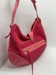 Francesco Biasia embossed suede bag VGC shoulder hobo textured smart pink - Picture 1 of 12