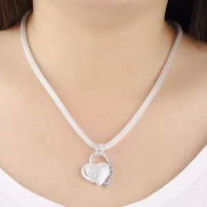 New Fashion 925 Silver Charm Heart Pendant Beautiful women Necklace with Chain - Picture 1 of 8